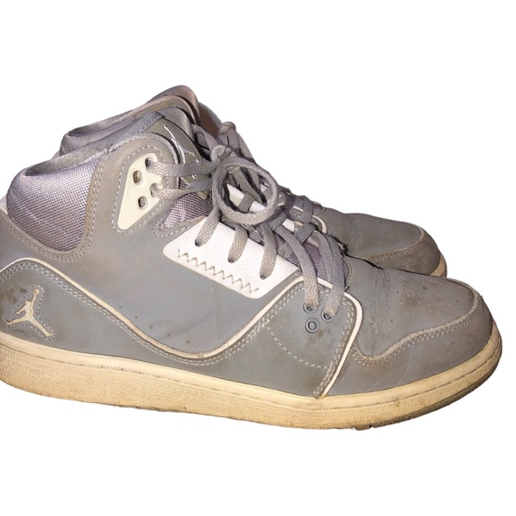 Youth Nike Air Jordan 1 Flight 2 Gray/White Sneakers - 6.5Y - Picture 11 of 13